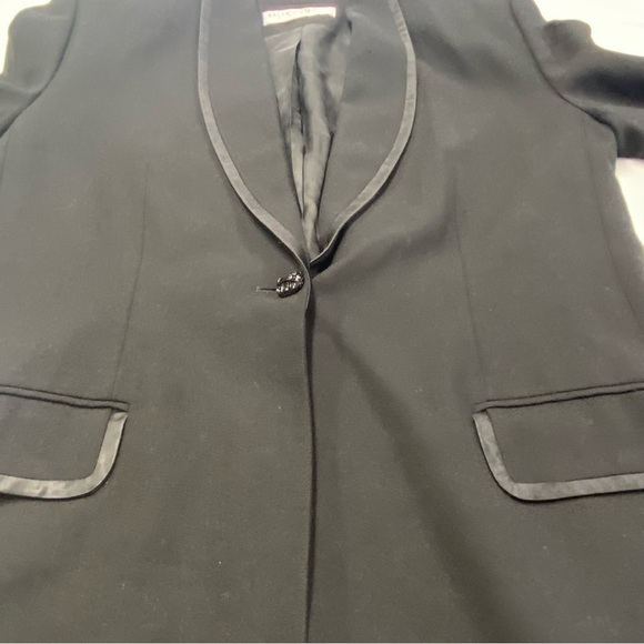 NEW VTG 100% Pure Wool Tuxedo Jacket Beaded Button Satin Lapel Luxury Lined - Picture 8 of 15